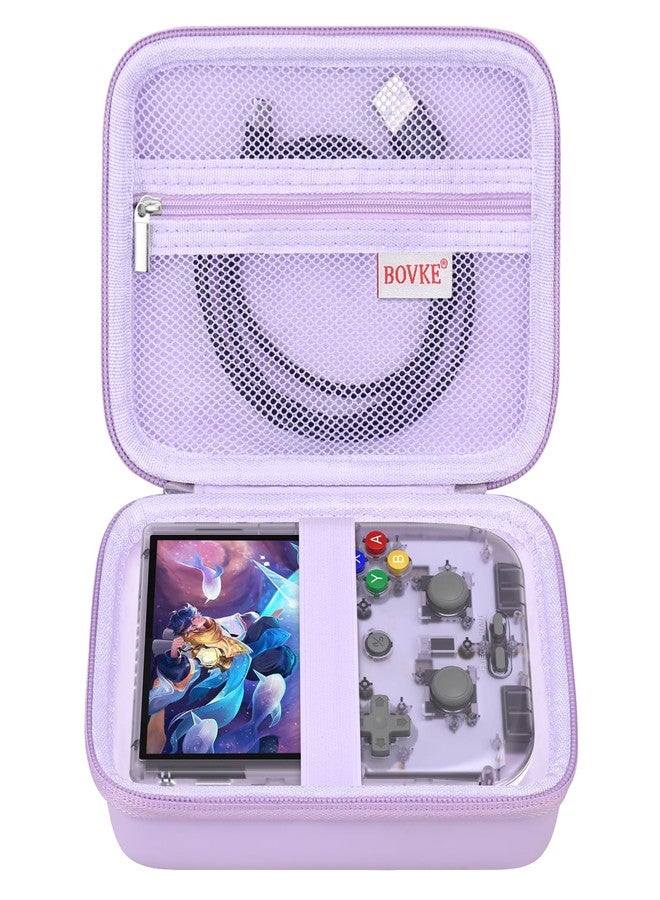 BOVKE Carrying Case for Anbernic RG405V Retro Handheld Game Console, Vertical Version Android Retro Handheld Game Holder with Mesh Pocket for Charging Cables, Purple - Image 1